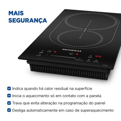 Cooktop por Indução 2 bocas Mondial Preto 3500W 220V  CTI-02 220V