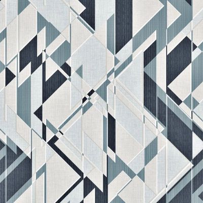 Papel de Parede Essencial Geométrico Azul e Branco ESS1001