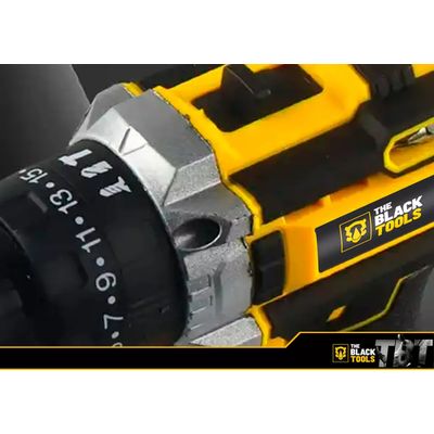 Parafusadeira Furadeira De Impacto Profissional 21v Modelo TB21PX 2 Baterias Com Maleta The Black Tools 110 220V 60Hz Am