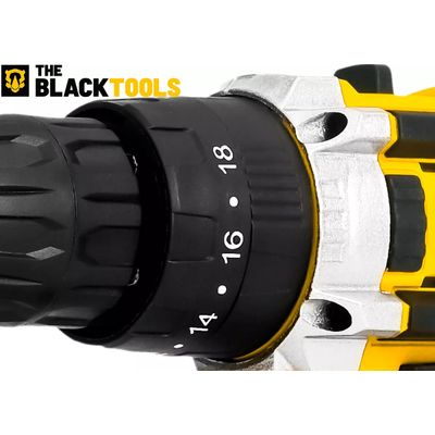 Parafusadeira Furadeira De Impacto Profissional 21v Modelo TB21PX 2 Baterias Com Maleta The Black Tools 110 220V 60Hz Am