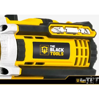 Parafusadeira Furadeira De Impacto Profissional 21v Modelo TB21PX 2 Baterias Com Maleta The Black Tools 110 220V 60Hz Am