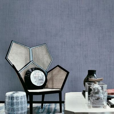 Papel de Parede Essencial Aspecto Têxtil Azul ESS1008