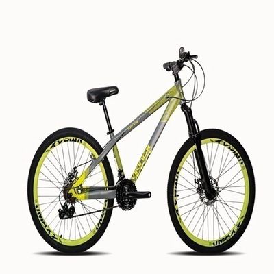 Viking Cinza Amarelo Neon Tuff25/30 Do Grau Cambio Shimano Rodas Vmaxx Amarelo Neon Pneu Liso