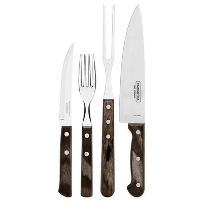 Kit Churrasco 14 Peças Tramontina Churrasco 21199989 Marrom 21199989