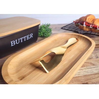 Faca de Manteiga e Queijo Espatula Angular Aço Inox Dourado
