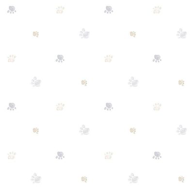 Papel De Parede Lullaby Pegadas Cinza Nude 2283 - Rolo: 10m X 0,53m