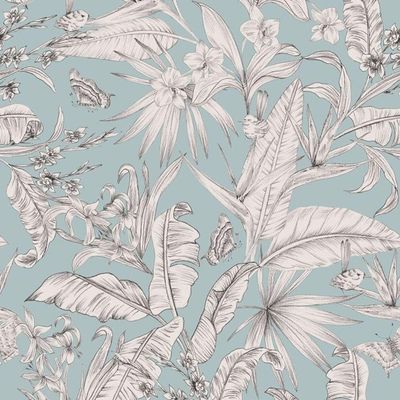 Papel De Parede Botânica Hf Textura Azul 81383