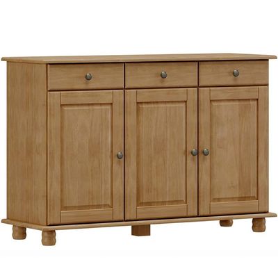 Balcao Madeira Maciça 3 Portas 3 Gavetas 129 Cm 8927 Freijo Milani Store Freijo