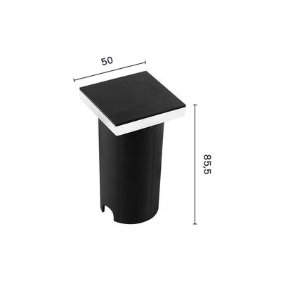 Balizador Astraled Wezen Quadrado De Embutir Led 1w Bivolt Preto 3000k Luz Amarela Bl-6717