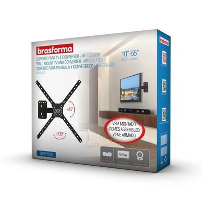 Suporte Articulado Brasforma P/ Tvs 10-55 - Preto