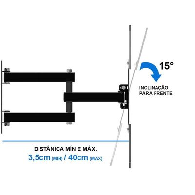 Suporte Articulado De Parede Para Monitor E Tv - Bluecase
