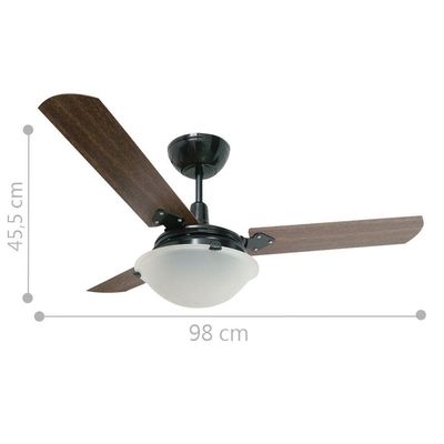 Ventilador Unions Preto 220V 3 Pás Verniz 220V