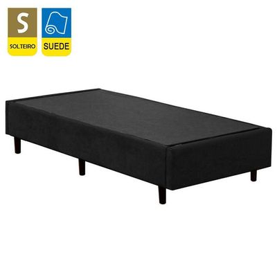 Cama Box Solteiro Suede + Colchão De Espuma D33 - Serene - 88cm Preto