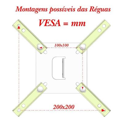 Suporte Tv 10" A 42" Vesa 200x200 2 Movimentos Preto