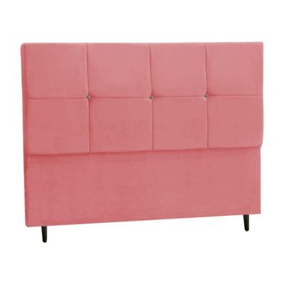 Cabeceira Estofada Box Solteiro Encosto Para Cama Civic 94x126 Rosa