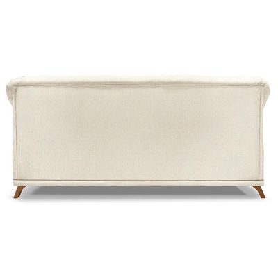 Sofa 2 Lugares Retro Polo 180cm Com Almofada Linho Natural Ezz Natural