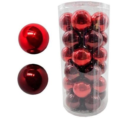 Bola Lisa Brilhosa Vermelho 6cm 30 Unidades Kx9653 - Master Christmas