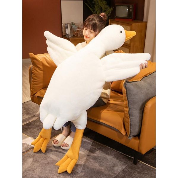 Brinquedo de pelúcia de ganso gigante de 50 a 160cm 50 cm / branco