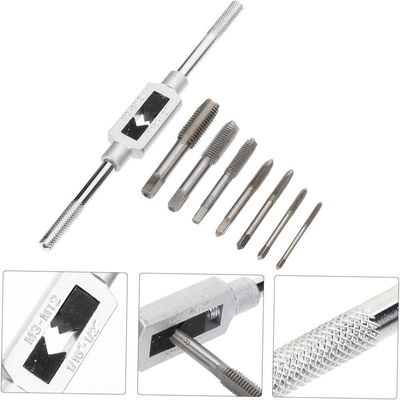 Jogo Tarracha Macho Cossinete Madeira Aluminio Pente Abre Kit Rosca Completo 8 Peças
