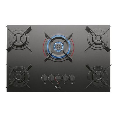 Fogão Cooktop Fischer 5 Queimadores Tc Fit Line Gás Mesa Vidro Bivolt