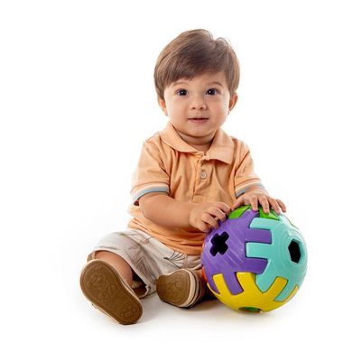 Brinquedo Educativo 1 Ano Bola Bebês Encaixar Kendy 18cm