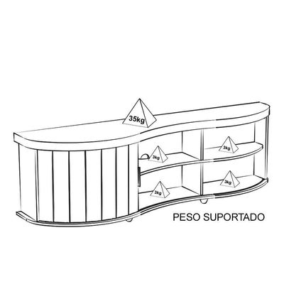 Rack Bancada Tv 75 Pol 180 Cm 4700 Carvalho Off White Menta Arly Carvalho Off White Menta