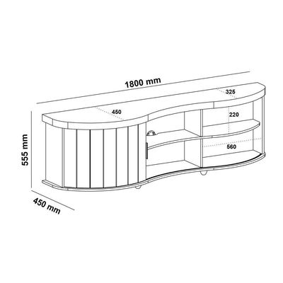 Rack Bancada Tv 75 Pol 180 Cm 4700 Carvalho Off White Menta Arly Carvalho Off White Menta