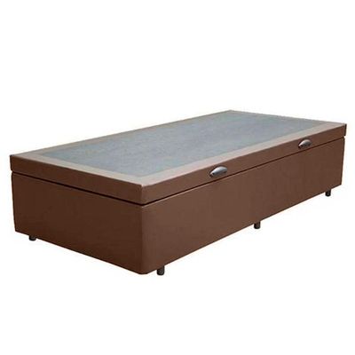 Cama Box Baú Solteiro Sintético Serene Marrom 88x188x44