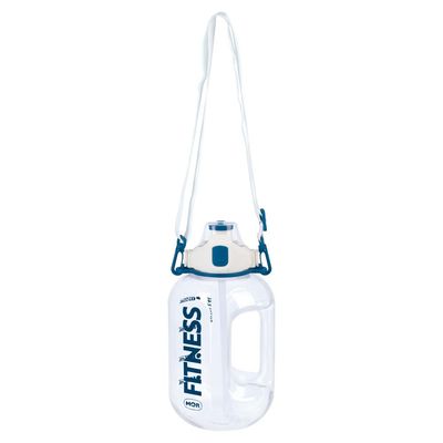 Garrafa Fitness Alça Branca 2,4l