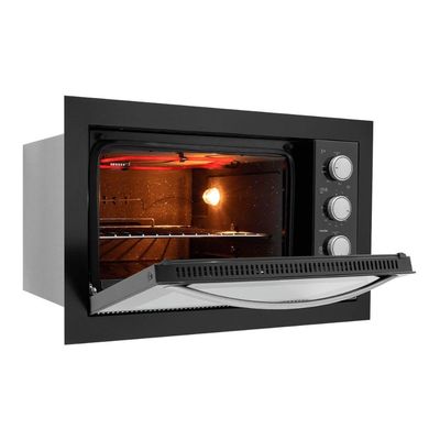Forno Elétrico De Embutir Fischer Fit Line 48 Litros Preto 220V
