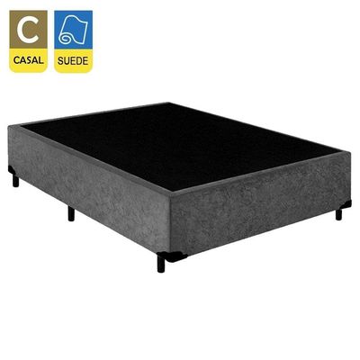 Cama Box Casal Suede + Colchão De Espuma D33 - Serene - 138cm Cinza