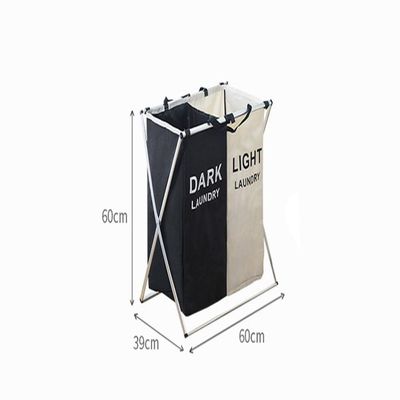 Cesto De Roupa Suja Duplo Cromado Organizador Roupeiro Para Lavanderia Quarto E Banheiro Multiuso