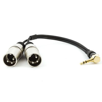 Cabo P2 90° Estereo Para 2 XLR Macho - 30 cm