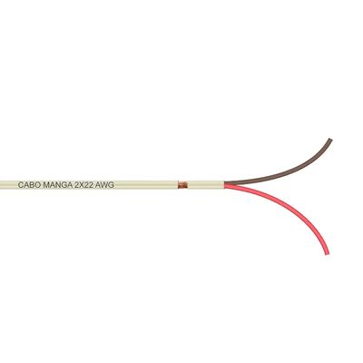 Cabo Manga 2x22 AWG - com Blindagem Bege - 100 Metros