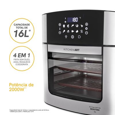Air Fryer Kitchen Art 16L 4 em 1 com Espeto Rotisserie KAF16A 220V