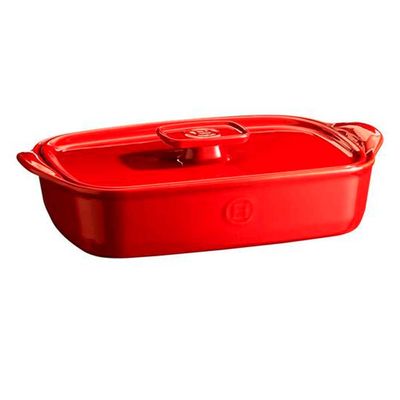 Tampa para Travessa Emile Henry Ovenware em Cerâmica 36x23 cm Vermelho