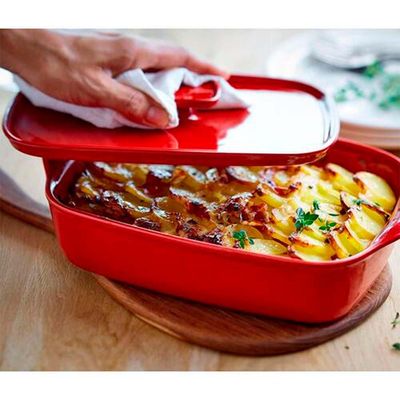 Tampa para Travessa Emile Henry Ovenware em Cerâmica 36x23 cm Vermelho