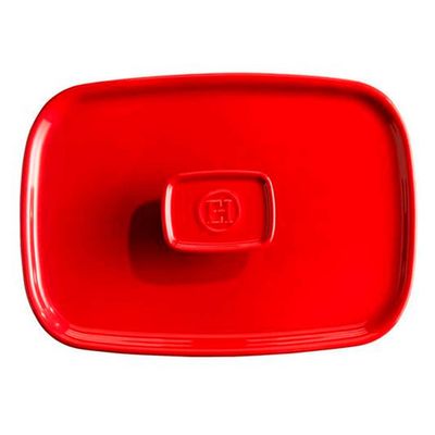 Tampa para Travessa Emile Henry Ovenware em Cerâmica 36x23 cm Vermelho