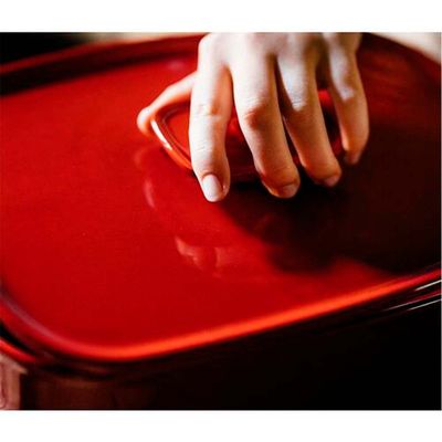 Tampa para Travessa Emile Henry Ovenware em Cerâmica 36x23 cm Vermelho