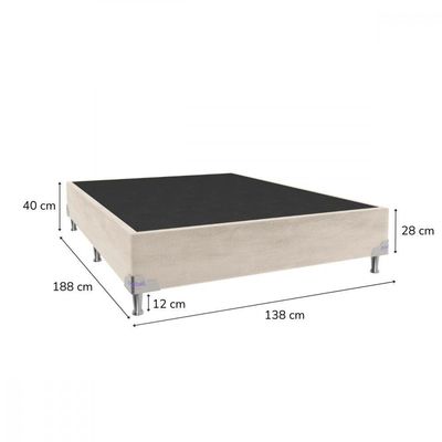 Base Para Cama Box Casal 138x188x28 Sued Bege Portobel Bege