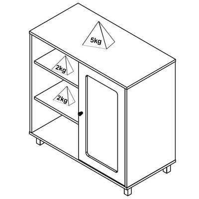 Buffet Aparador 1 Porta 80 Cm 4520 Pinho Off White Arly