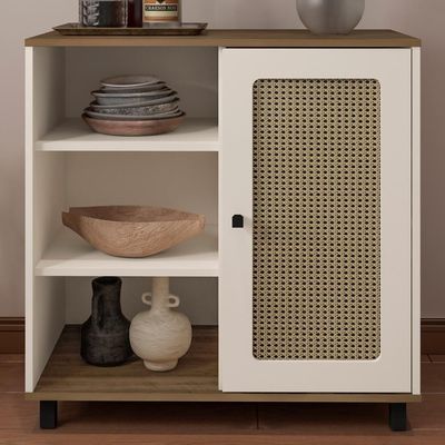 Buffet Aparador 1 Porta 80 Cm 4520 Pinho Off White Arly