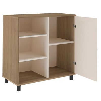 Buffet Aparador 1 Porta 80 Cm 4521 Carvalho Off White Arly