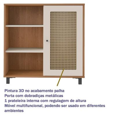 Buffet Aparador 1 Porta 80 Cm 4676 Cinamomo Off White Arly