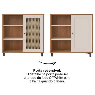 Buffet Aparador 1 Porta 80 Cm 4676 Cinamomo Off White Arly