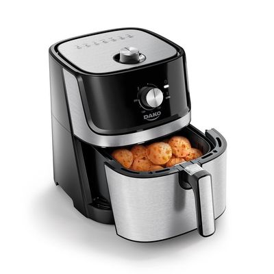 Fritadeira Air Fryer Dako Analógica 5L 1700W Preto Com Inox 110V
