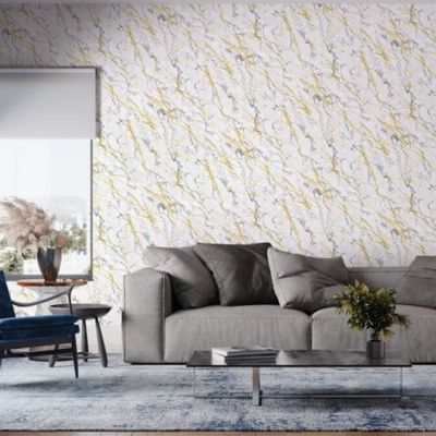 Papel de Parede Bobinex Essencial Pedra Amarelo 4335