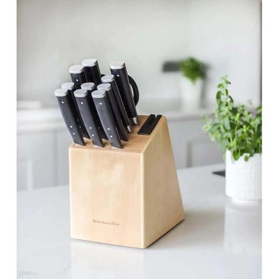 Conjunto Facas Forjadas Com Cepo Afiador 12 Pçs Kitchenaid