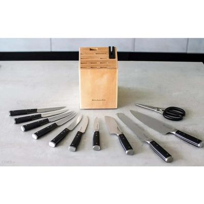 Conjunto Facas Forjadas Com Cepo Afiador 12 Pçs Kitchenaid