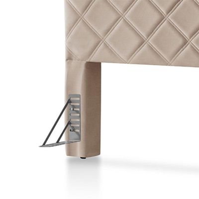 Cabeceira Cama Box King 1,93m Estofada Capri Veludo Bege